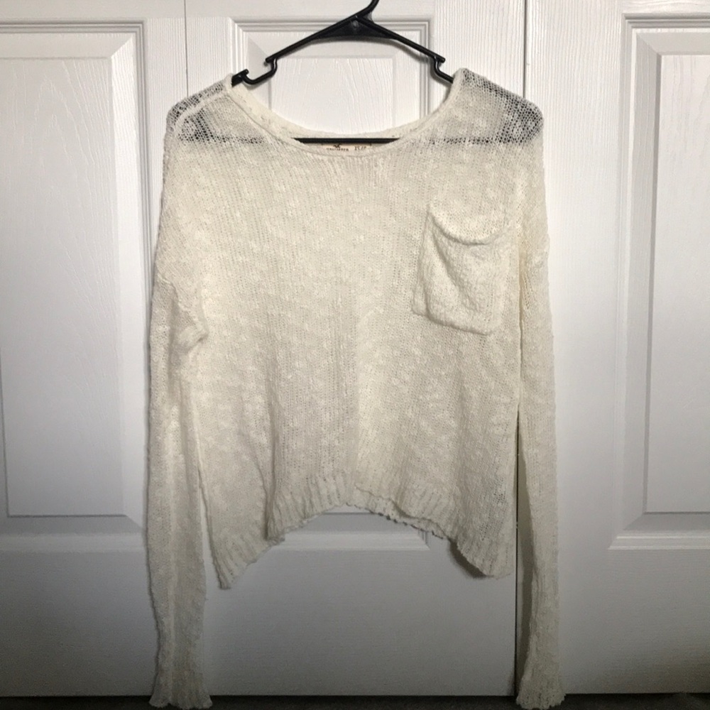 Hollister pocket front sheer sweater